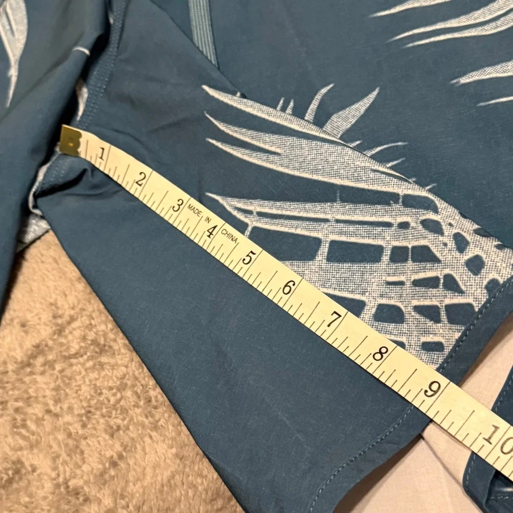 RVCA Mens Board Shorts‎ Palm Leaf Print Blue Size 38 Swim Trunks